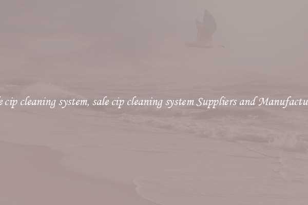sale cip cleaning system, sale cip cleaning system Suppliers and Manufacturers