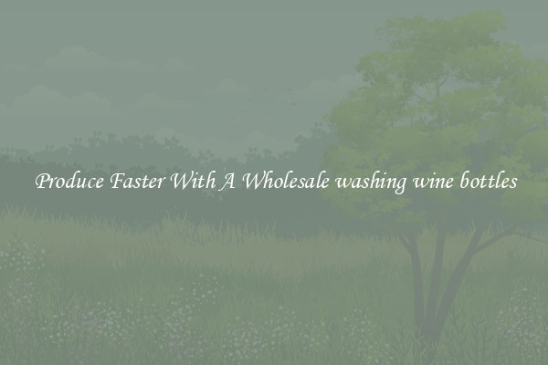 Produce Faster With A Wholesale washing wine bottles
