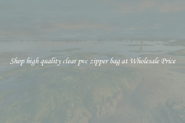Shop high quality clear pvc zipper bag at Wholesale Price