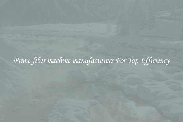 Prime fiber machine manufacturers For Top Efficiency
