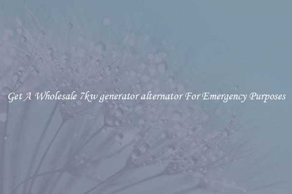 Get A Wholesale 7kw generator alternator For Emergency Purposes