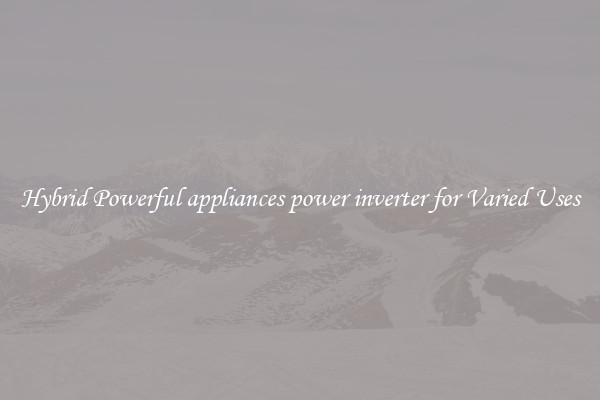 Hybrid Powerful appliances power inverter for Varied Uses
