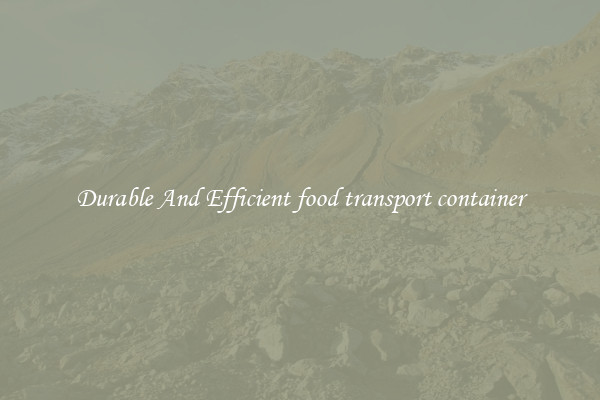 Durable And Efficient food transport container