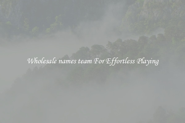 Wholesale names team For Effortless Playing