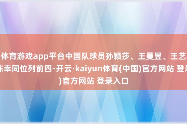 体育游戏app平台中国队球员孙颖莎、王曼昱、王艺迪、陈幸同位列前四-开云·kaiyun体育(中国)官方网站 登录入口