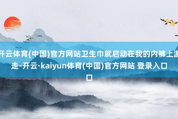 开云体育(中国)官方网站卫生巾就启动在我的内裤上游走-开云·kaiyun体育(中国)官方网站 登录入口