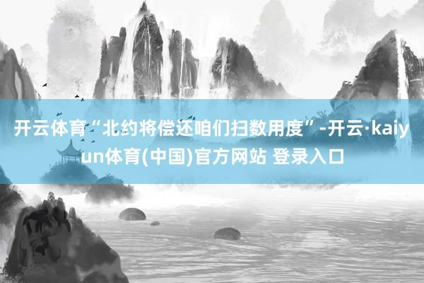 开云体育“北约将偿还咱们扫数用度”-开云·kaiyun体育(中国)官方网站 登录入口