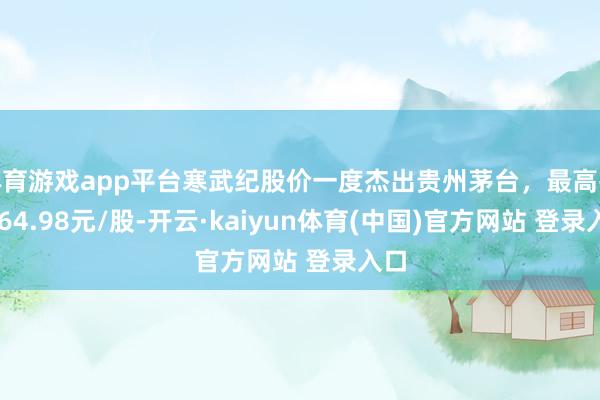 体育游戏app平台寒武纪股价一度杰出贵州茅台，最高报1464.98元/股-开云·kaiyun体育(中国)官方网站 登录入口