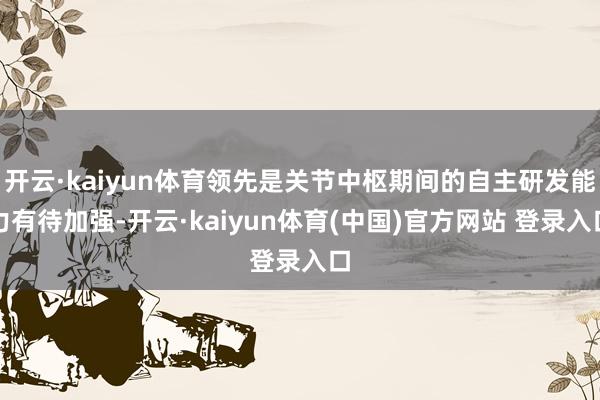 开云·kaiyun体育领先是关节中枢期间的自主研发能力有待加强-开云·kaiyun体育(中国)官方网站 登录入口
