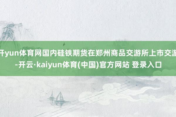 开yun体育网国内硅铁期货在郑州商品交游所上市交游-开云·kaiyun体育(中国)官方网站 登录入口